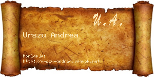 Urszu Andrea névjegykártya